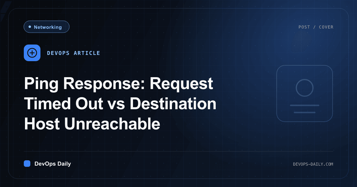 Ping Response: Request Timed Out vs Destination Host Unreachable